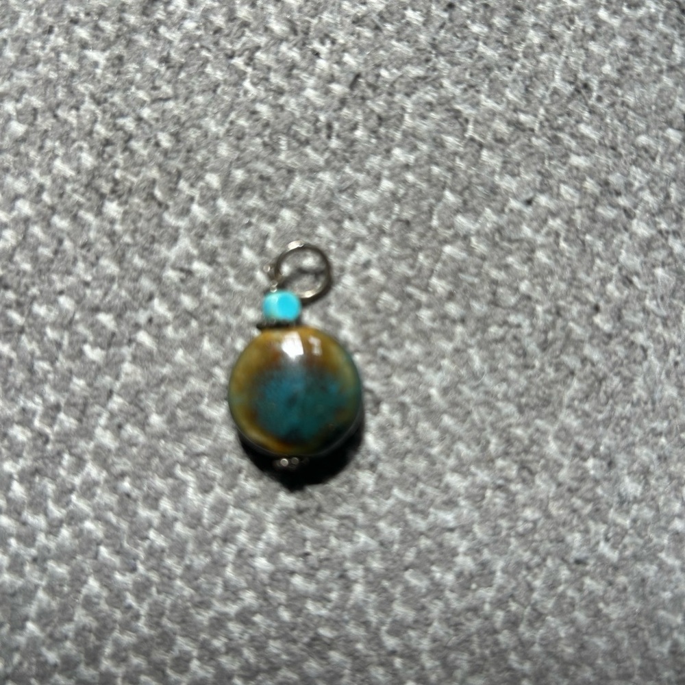 Elegant Turquoise and Brown Pendant